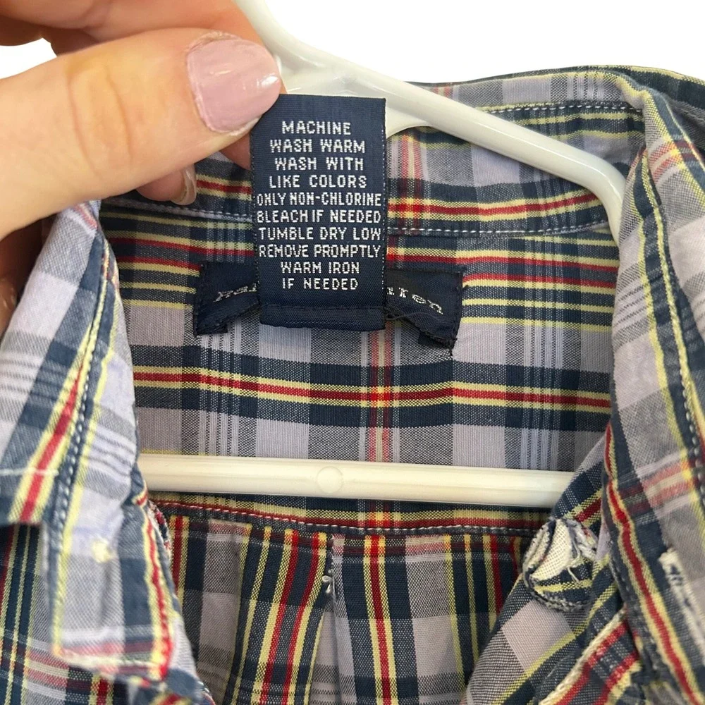 Ralph Lauren Button Down Shirt Kids Size 6 Multicolor Plaid Long Sleeve Western